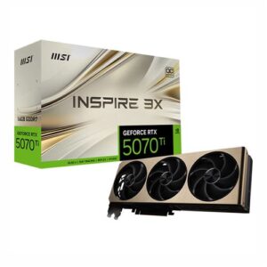 MSI NVIDIA GeForce RTX 5070 Ti INSPIRE 3X PLUS Overclocked Triple Fan 16GB GDDR7 PCIe 5.0 Graphics Card