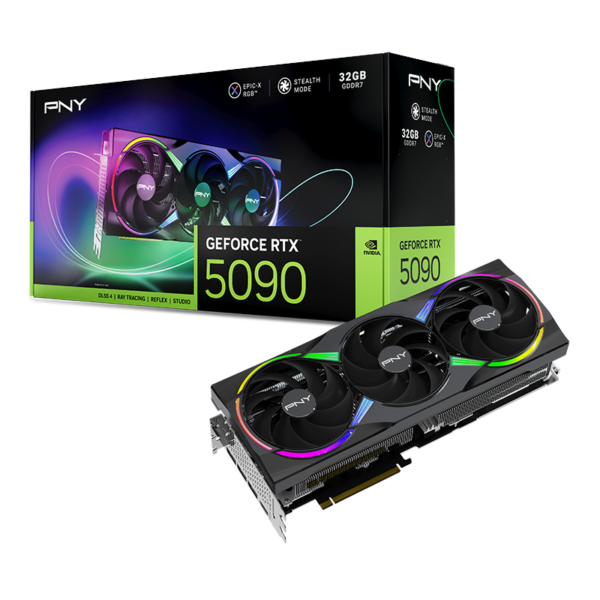 PNY GeForce RTX™ 5090 ARGB EPIC-X RGB™ Triple Fan 32GB GDDR7 PCLe 5.0 Graphics Card