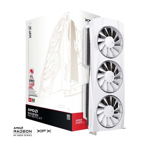 XFX AMD Radeon RX 9070 XT Quicksilver White Triple Fan 16GB GDDR6 PCIe 5.0 Graphics Card