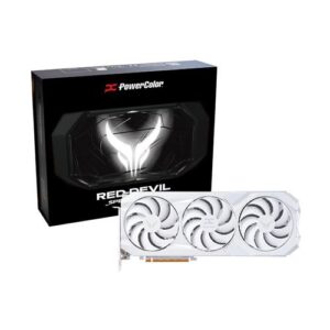PowerColor AMD Radeon RX 9070 XT Devil Spectral White Overclocked Triple Fan 16GB GDDR6 PCIe 5.0 Graphics Card